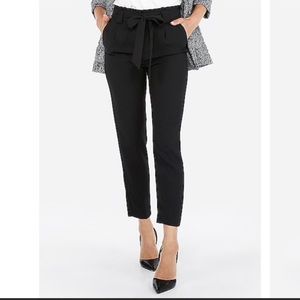 Black high waist paper bag pants from Express